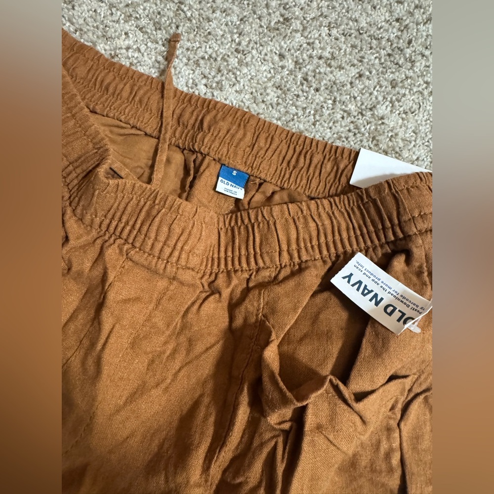 TRIO Old Navy High-waisted cropped linen blend tapered pants - Picture 5 of 9